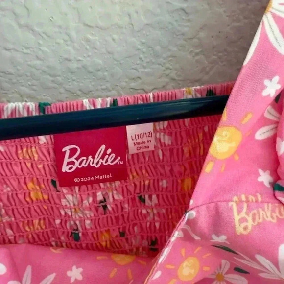 Barbie Floral Cotton Puff Sleeve Dress Size Large (10-12) Daisy Sunshine NWT - Picture 6 of 7